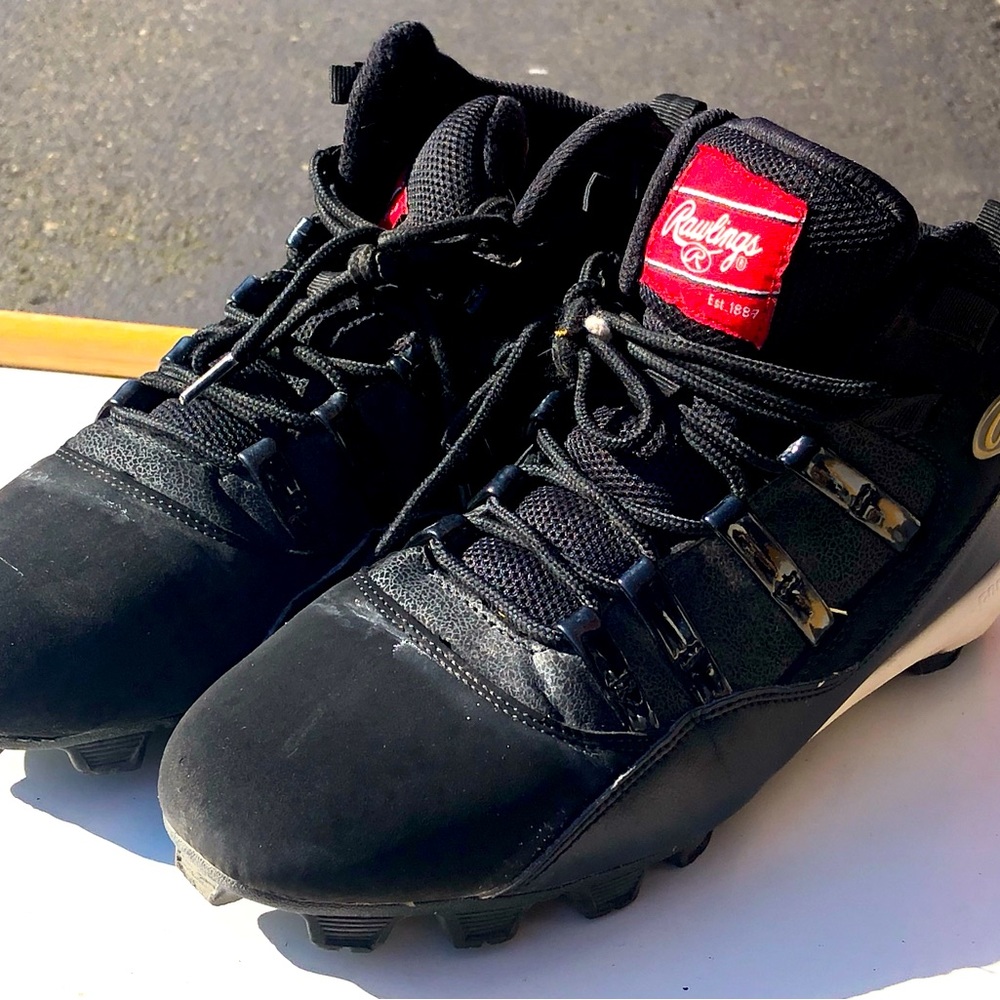 Rawlings Full Press Men’s Black Baseball Soft Cleats Black Size 7.5 11-10-21